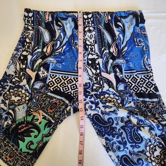 Chicos Women 1/8-M Paisley Floral Artisan Pull On Wide Leg Palazzo Pants Boho - Picture 9 of 11